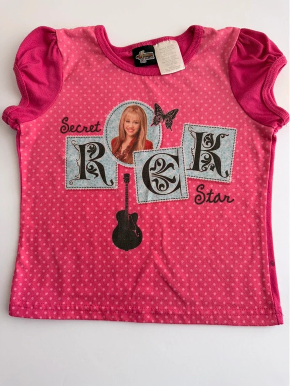 Vintage Y2K Hannah Montana Girls Tag 6/6X Fits 3T Pink Graphic T-Shirt